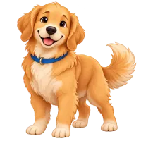Goldy, the app’s golden retriever, welcoming you with a smile.